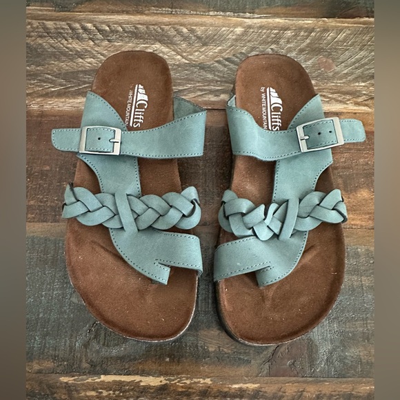 Cliffs By White Mountain Women’s 7.5W Green  Braided Slide Sandals - Picture 1 of 9